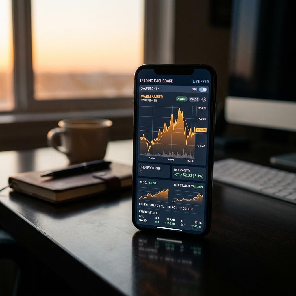 Interface mobile de la plateforme de trading crypto IA Swaptairend